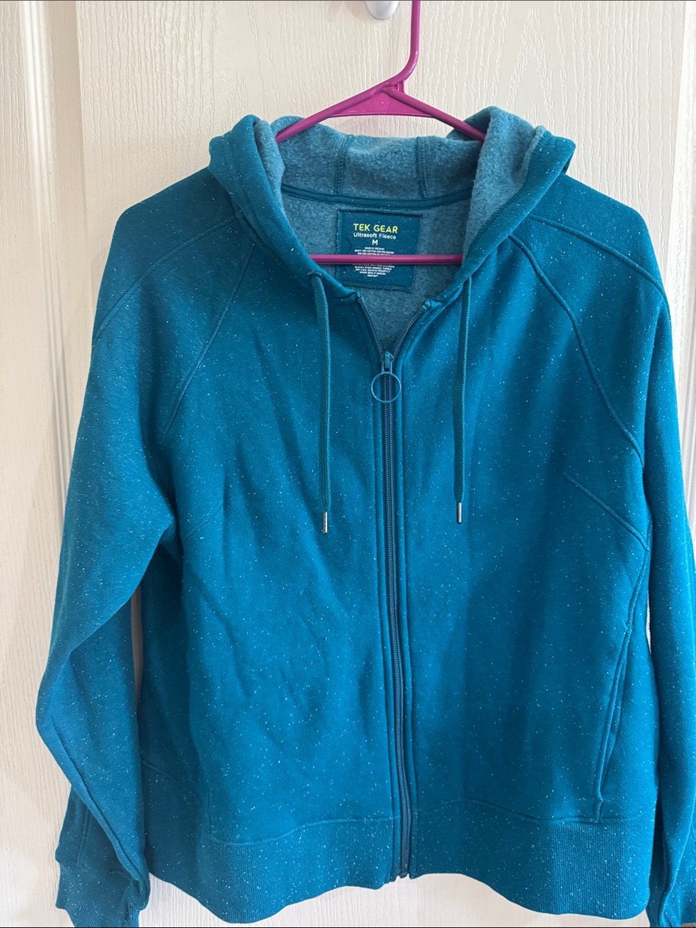 tek gear Teal Hooded Zip Bomber Jacket with Speckle Knit